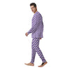 Purple Zigzag Print Pattern Men's Pajamas-grizzshop