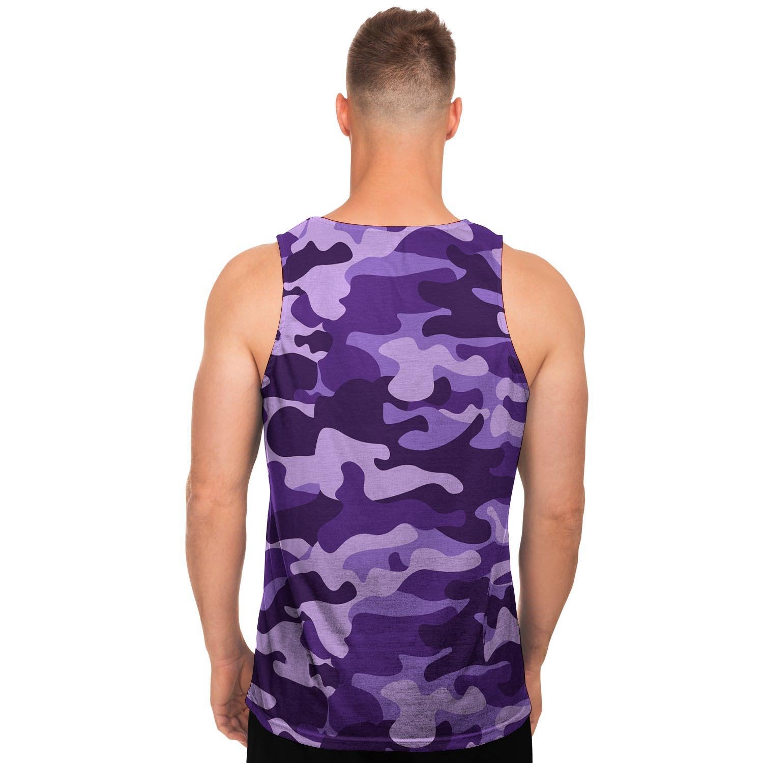 Purple Camo Print Men's Tank Tops-grizzshop