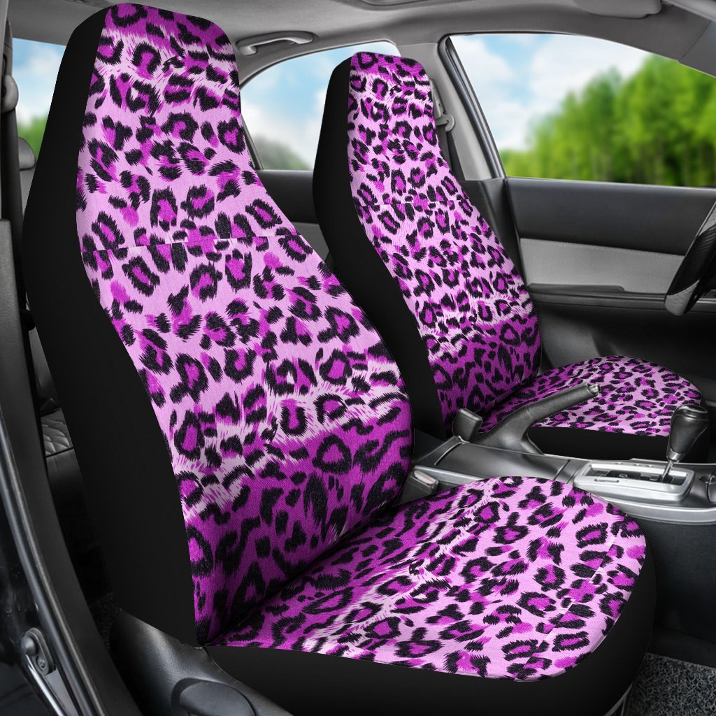 Purple Cheetah Leopard Pattern Print Universal Fit Car Seat Cover-grizzshop