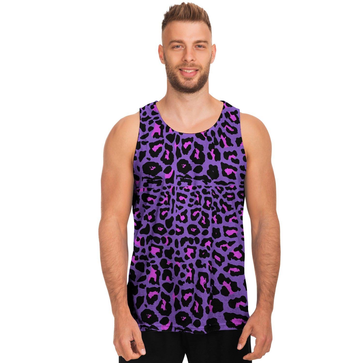 Purple Leopard Men's Tank Tops-grizzshop