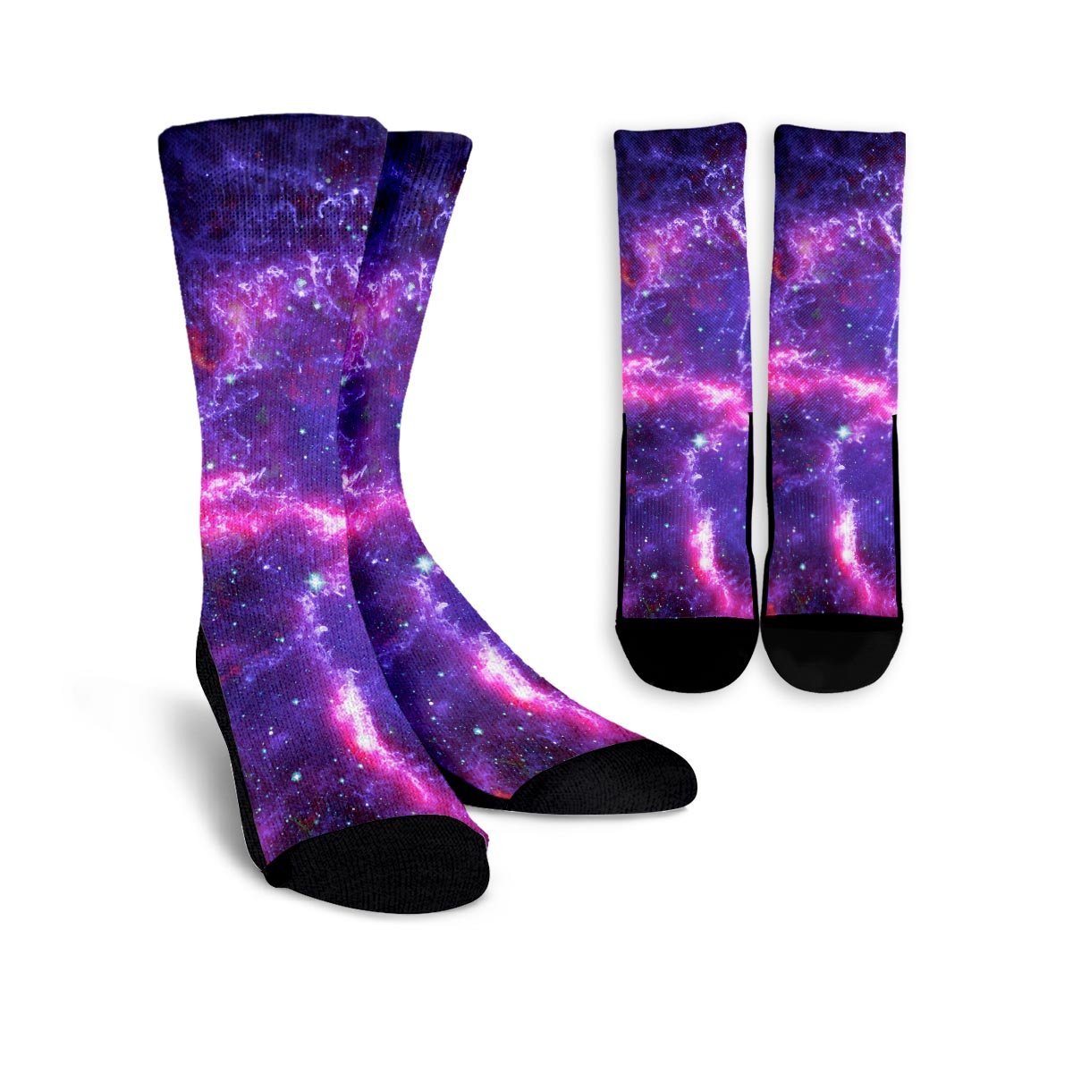 Purple Nebula Galaxy Space Unisex Socks-grizzshop