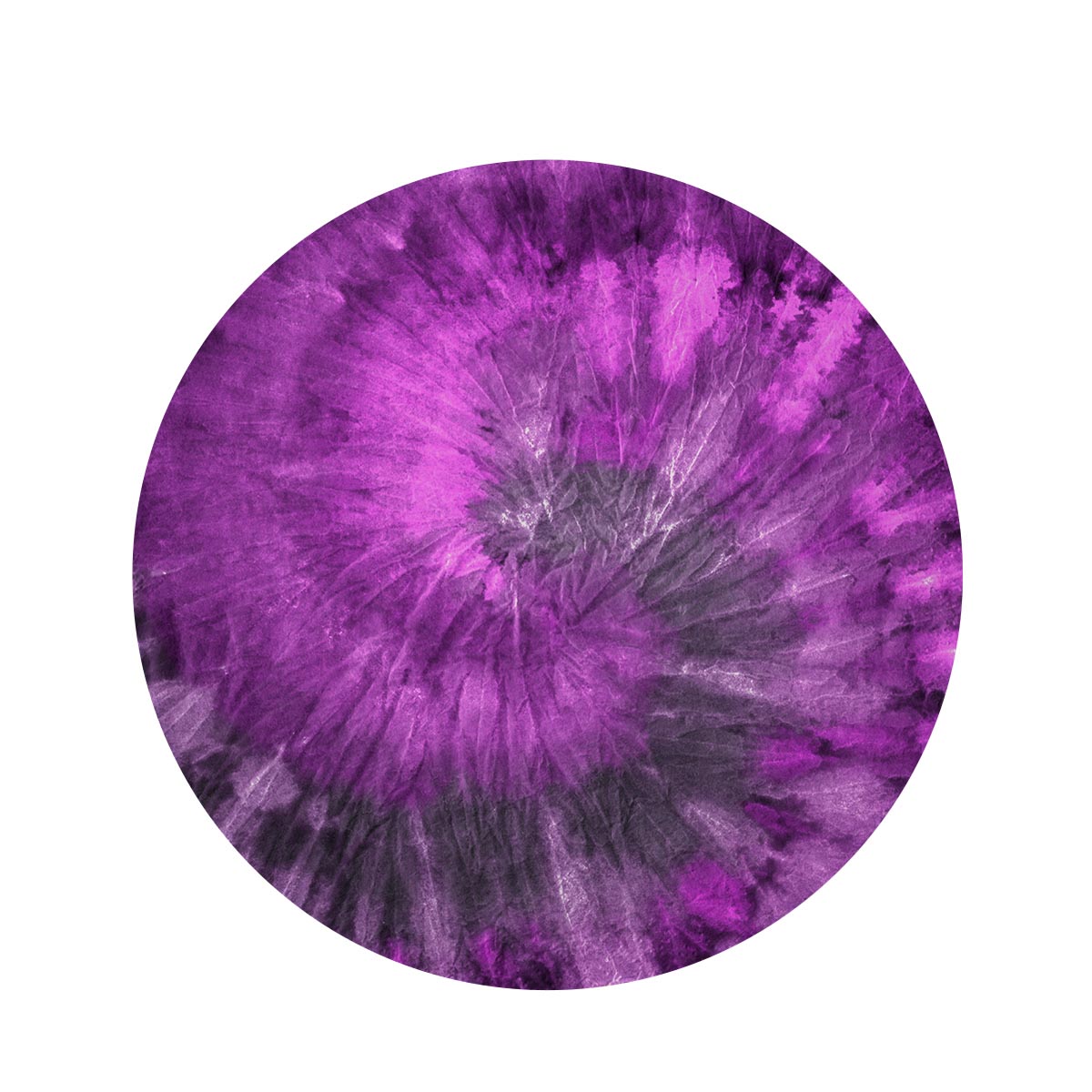 Purple Tie Dye Round Rug-grizzshop