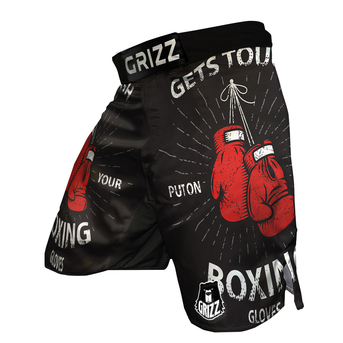 Put On Your Boxing Gloves Print MMA Shorts-grizzshop