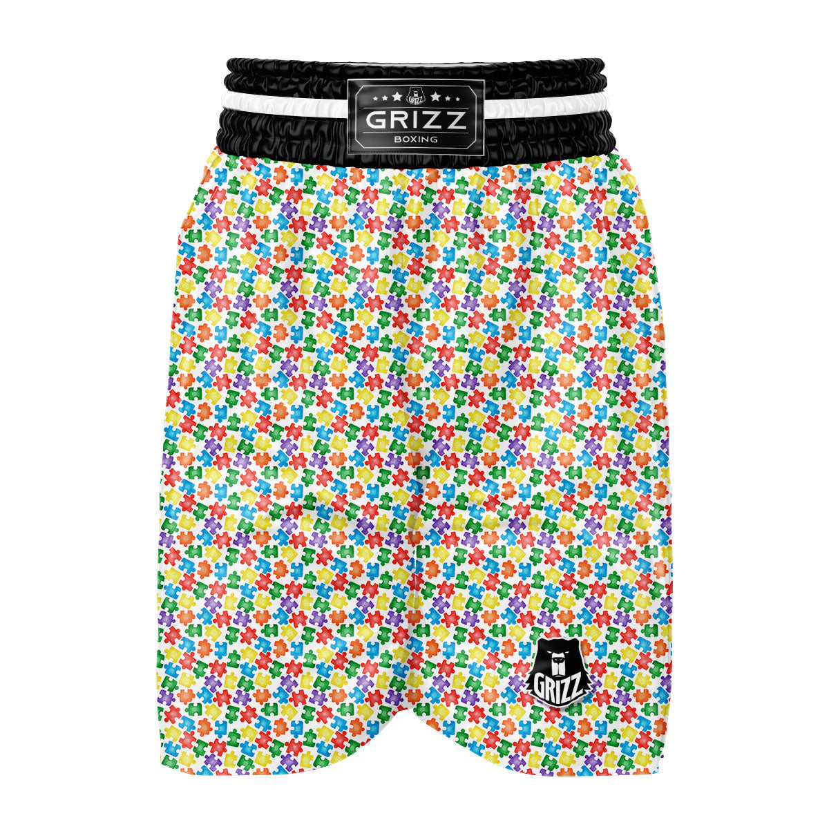 Puzzle Autism Awareness Print Boxing Shorts-grizzshop