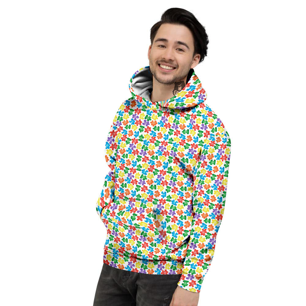 Puzzle Autism Awareness Print Men's Hoodie-grizzshop