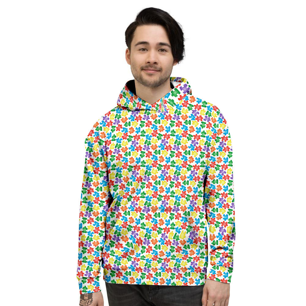 Puzzle Autism Awareness Print Men's Hoodie-grizzshop