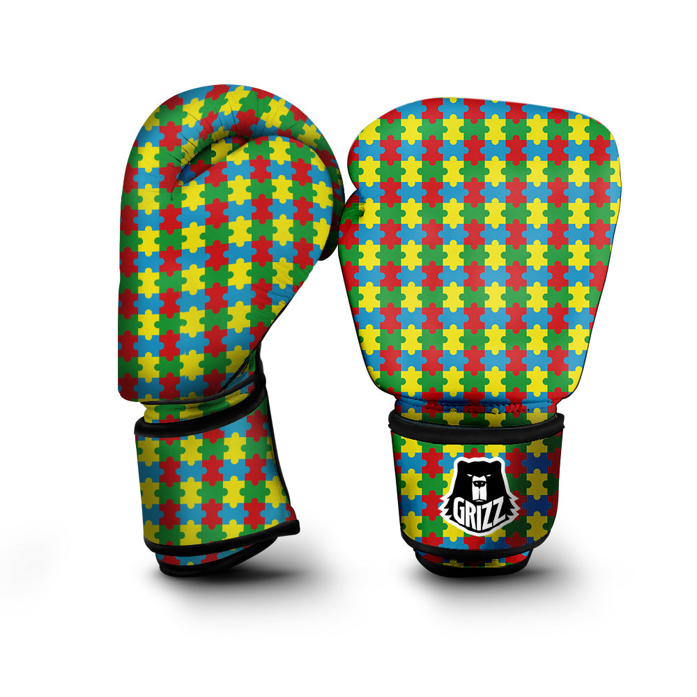 Puzzle Autism Awareness Print Pattern Boxing Gloves-grizzshop