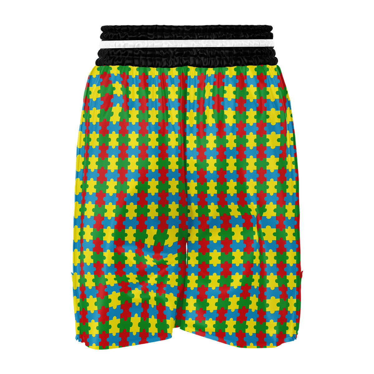 Puzzle Autism Awareness Print Pattern Boxing Shorts-grizzshop