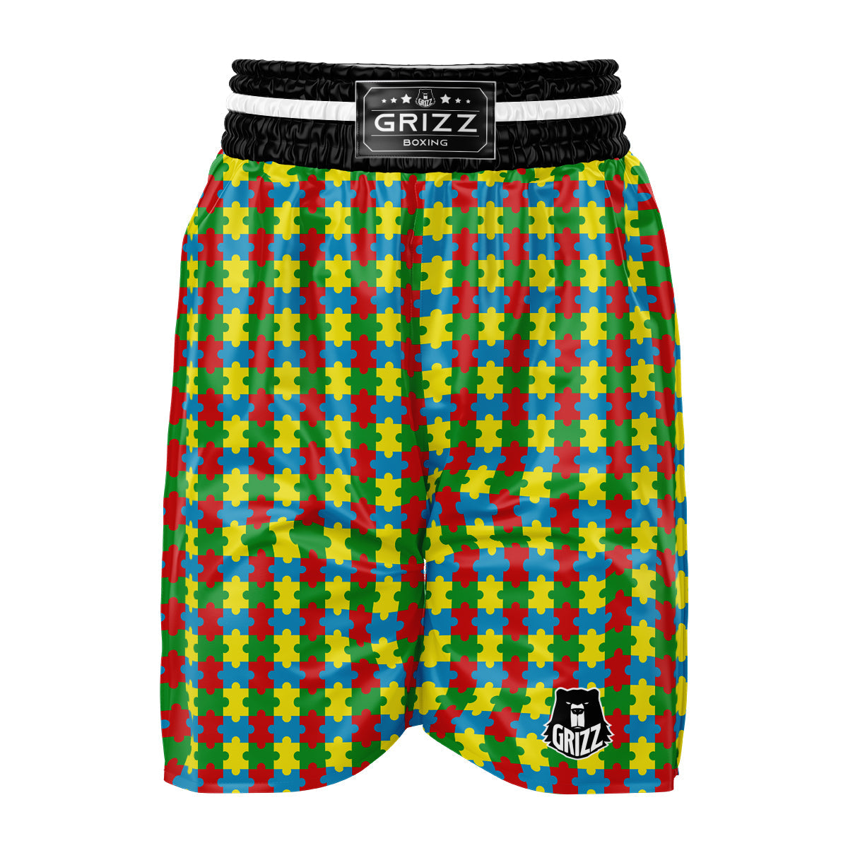 Puzzle Autism Awareness Print Pattern Boxing Shorts-grizzshop