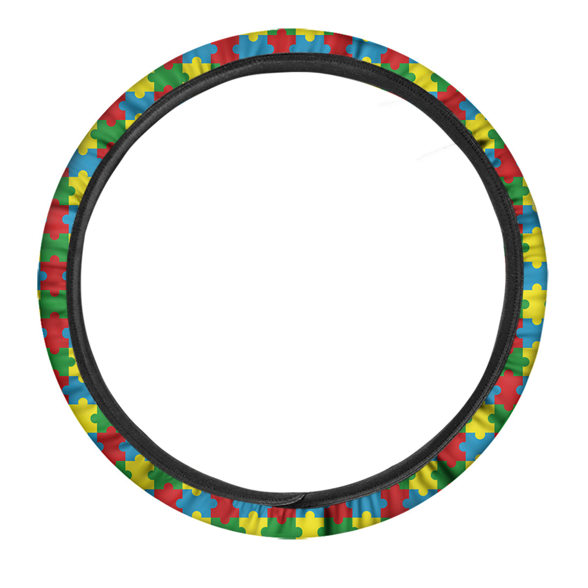 Puzzle Autism Awareness Print Pattern Car Steering Wheel Cover-grizzshop
