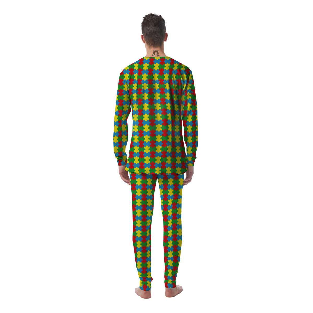 Puzzle Autism Awareness Print Pattern Men's Pajamas-grizzshop