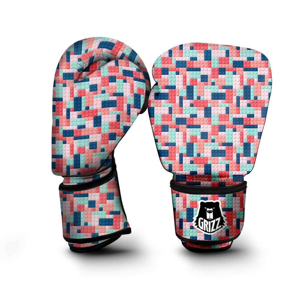 Puzzle Game Colorful Block Print Pattern Boxing Gloves-grizzshop