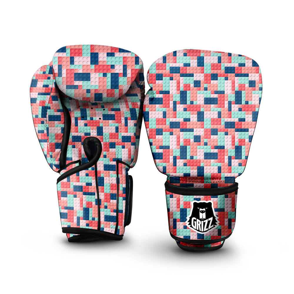 Puzzle Game Colorful Block Print Pattern Boxing Gloves-grizzshop