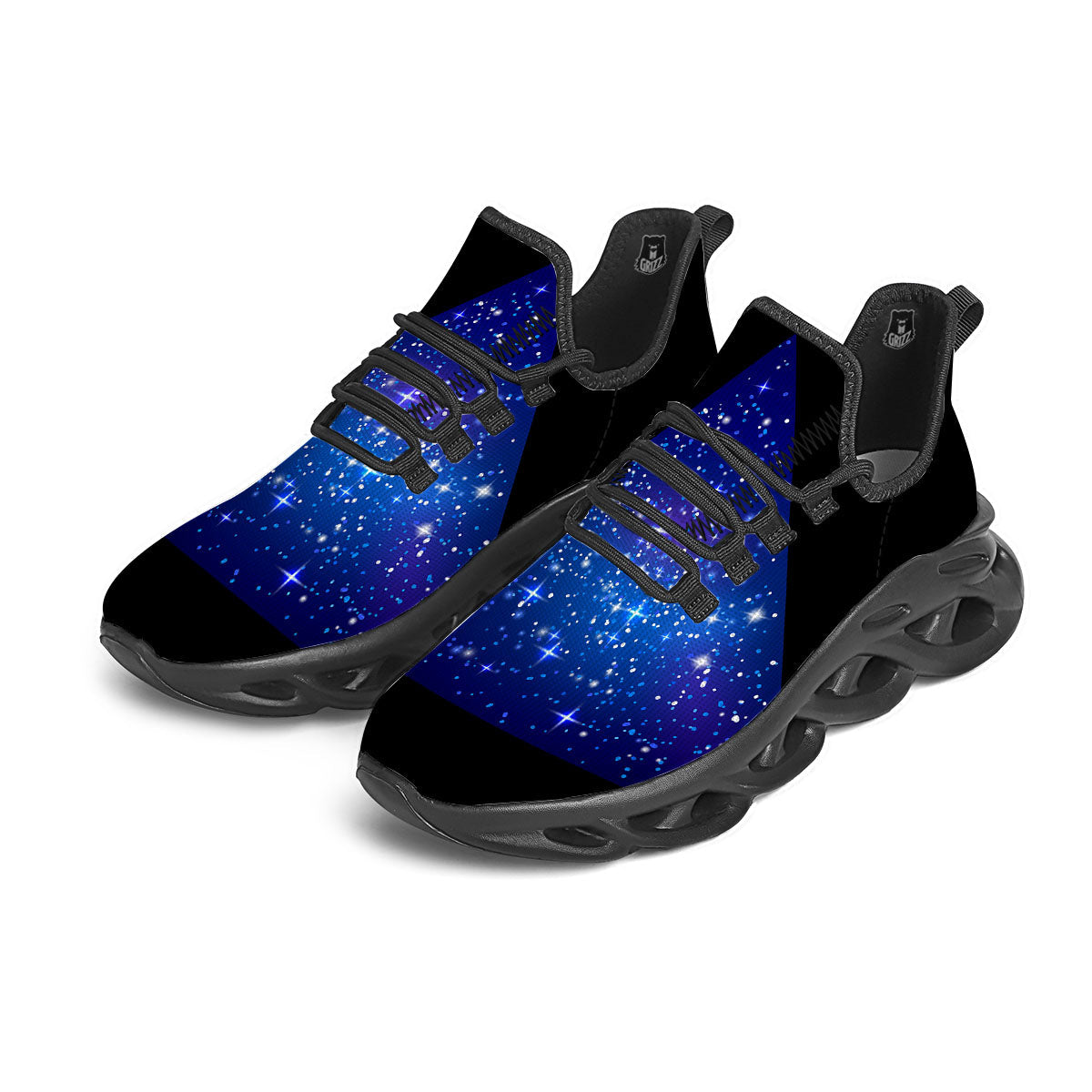 Pyramid Galaxy Print Black Running Shoes-grizzshop