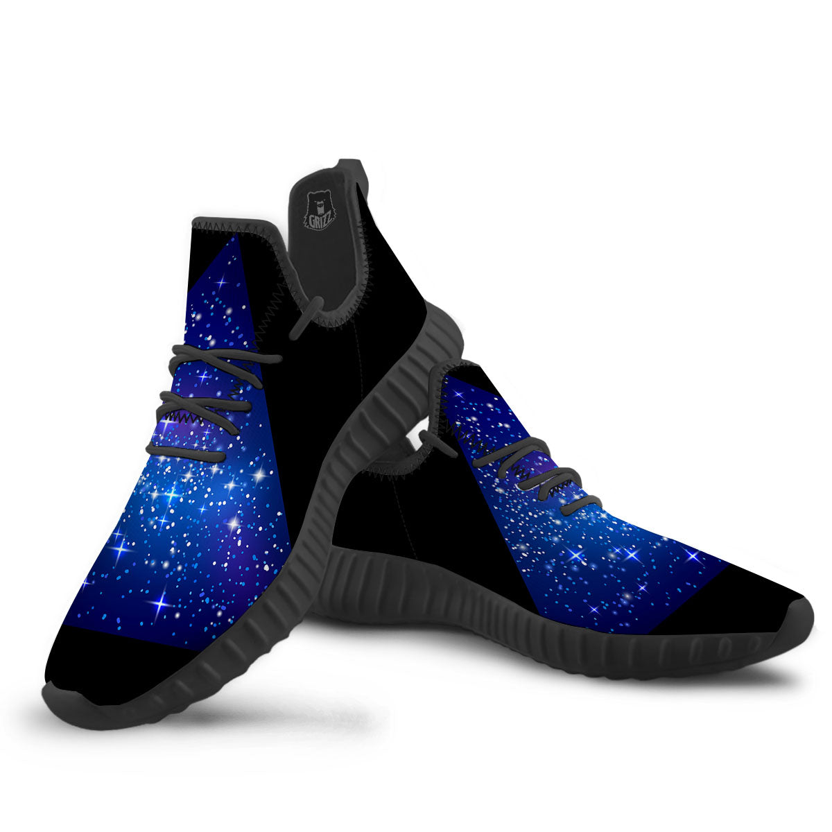 Pyramid Galaxy Print Black Walking Shoes-grizzshop