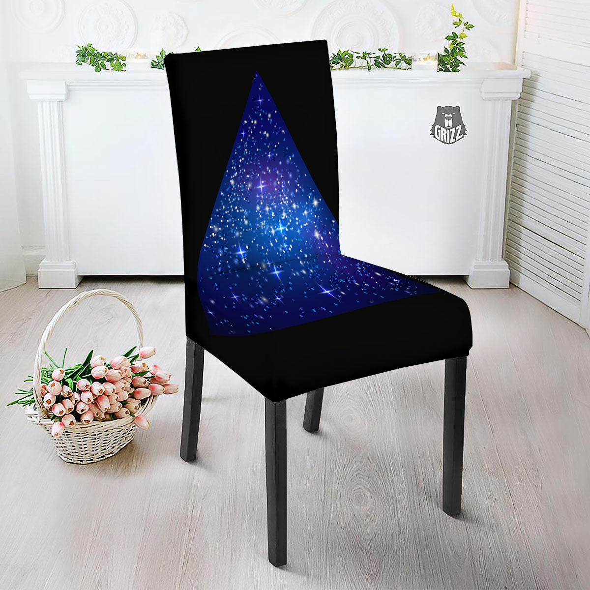 Pyramid Galaxy Print Dining Chair Slipcover-grizzshop