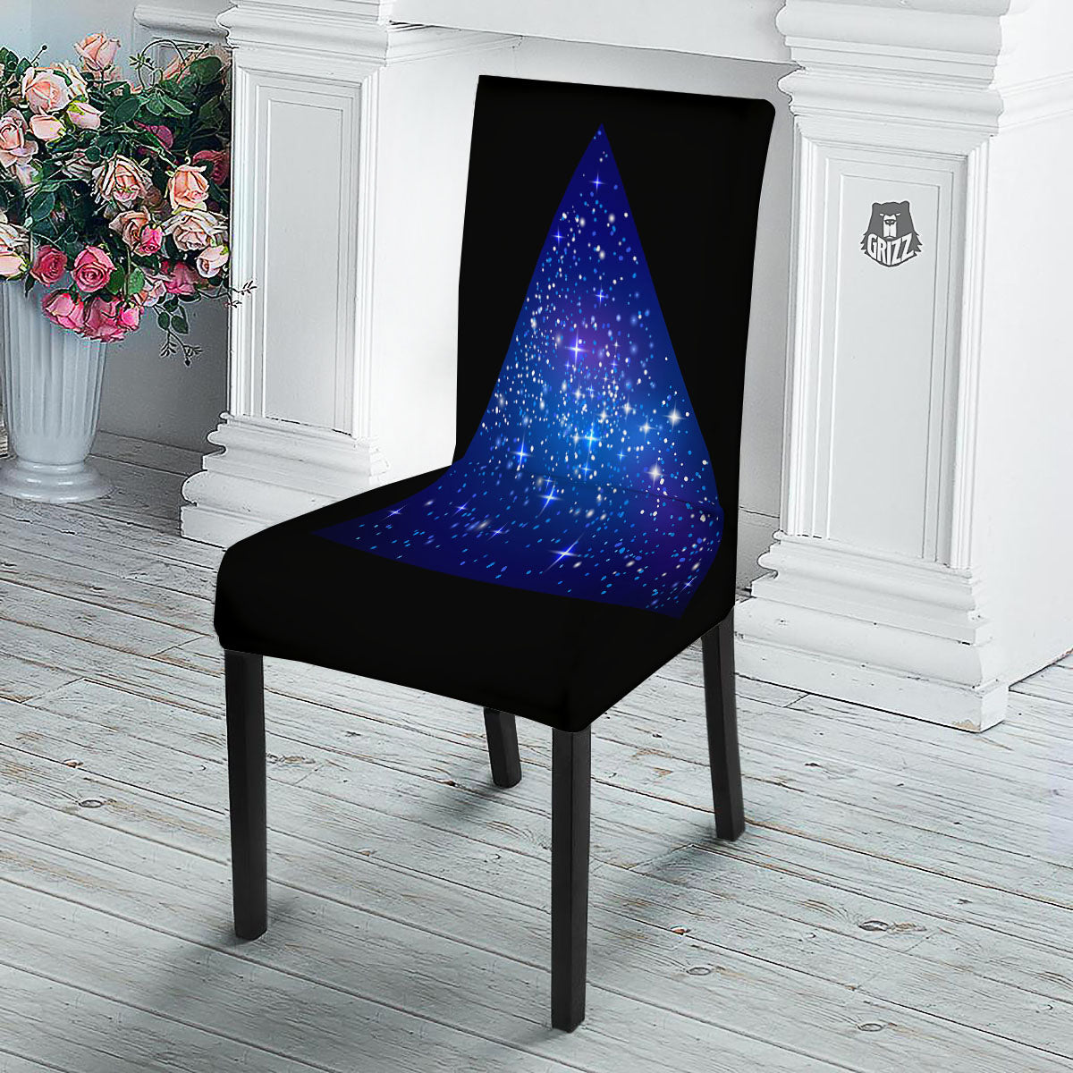 Pyramid Galaxy Print Dining Chair Slipcover-grizzshop