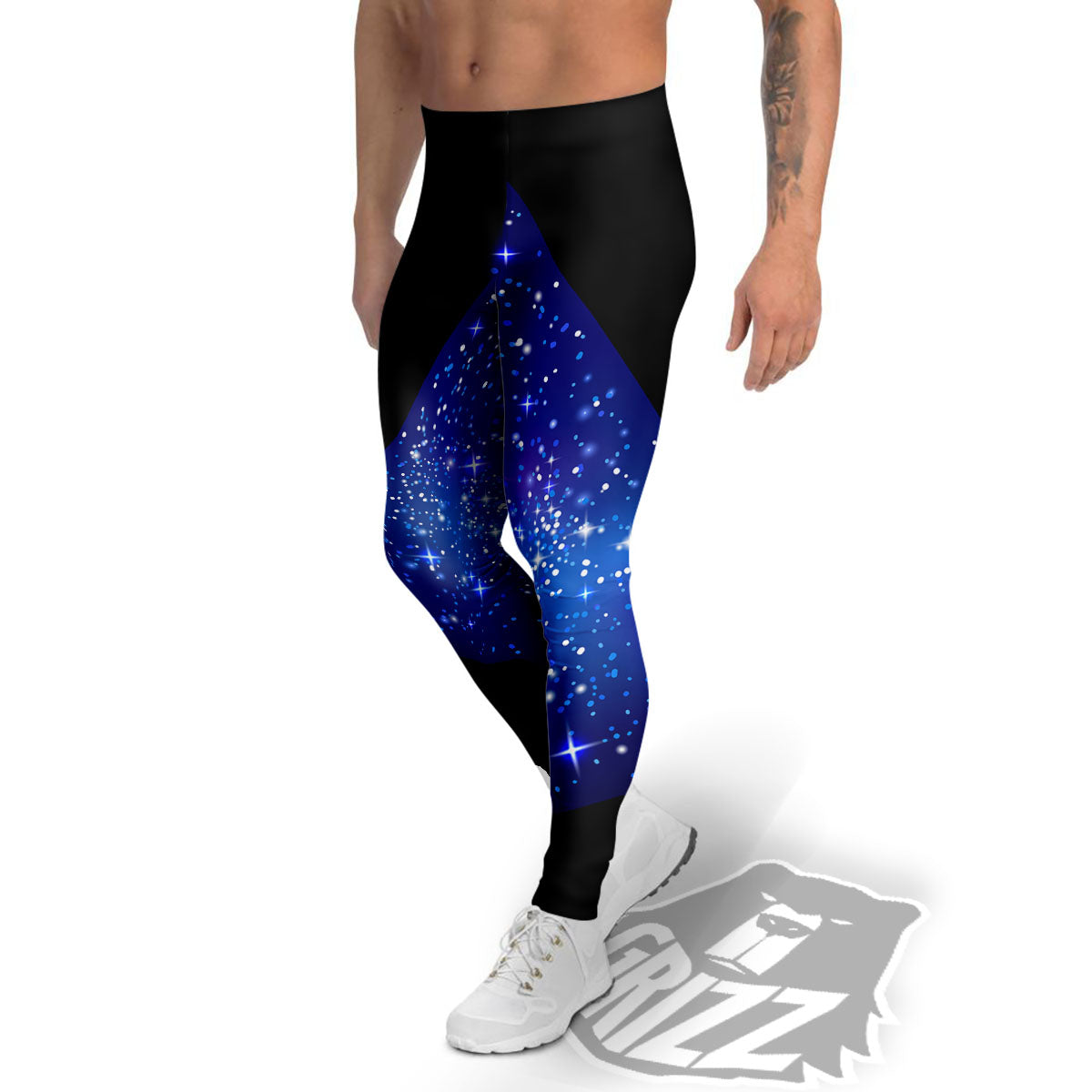 Pyramid Galaxy Print Men's Leggings-grizzshop