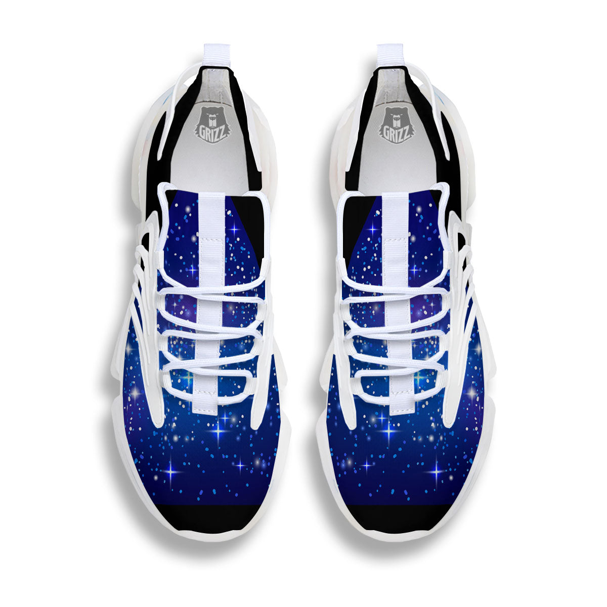 Pyramid Galaxy Print White Gym Shoes-grizzshop