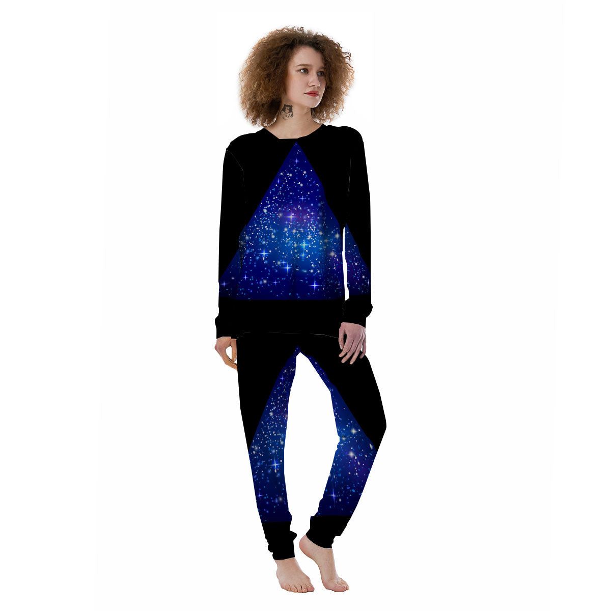 Pyramid Galaxy Print Women's Pajamas-grizzshop