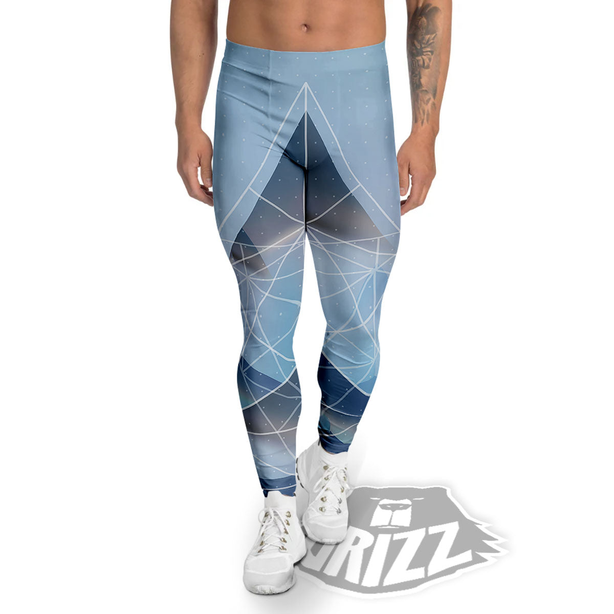 Pyramid Geometric Print Men's Leggings-grizzshop