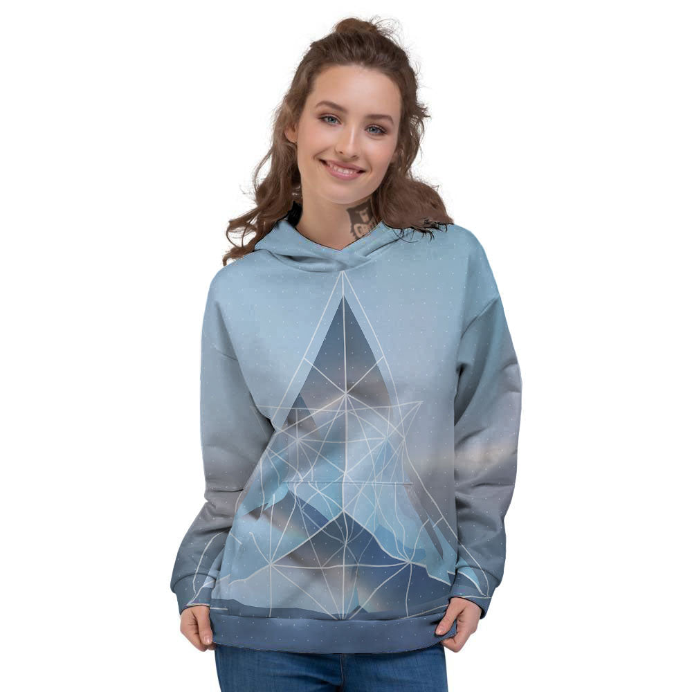 Pyramid Geometric Print Women's Hoodie-grizzshop
