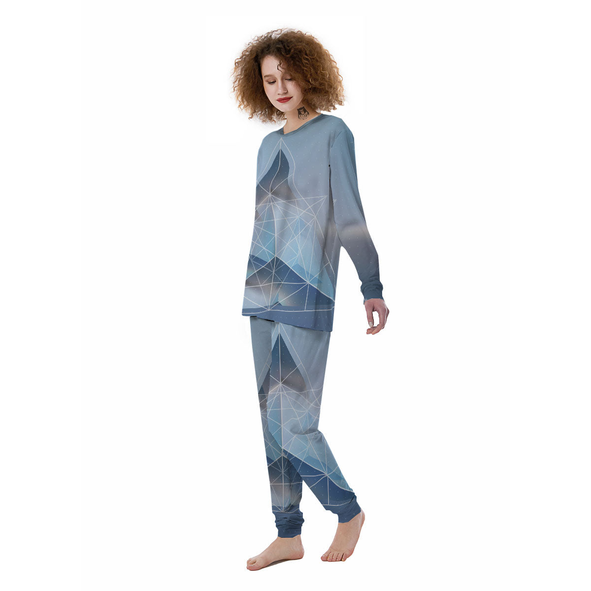 Pyramid Geometric Print Women's Pajamas-grizzshop