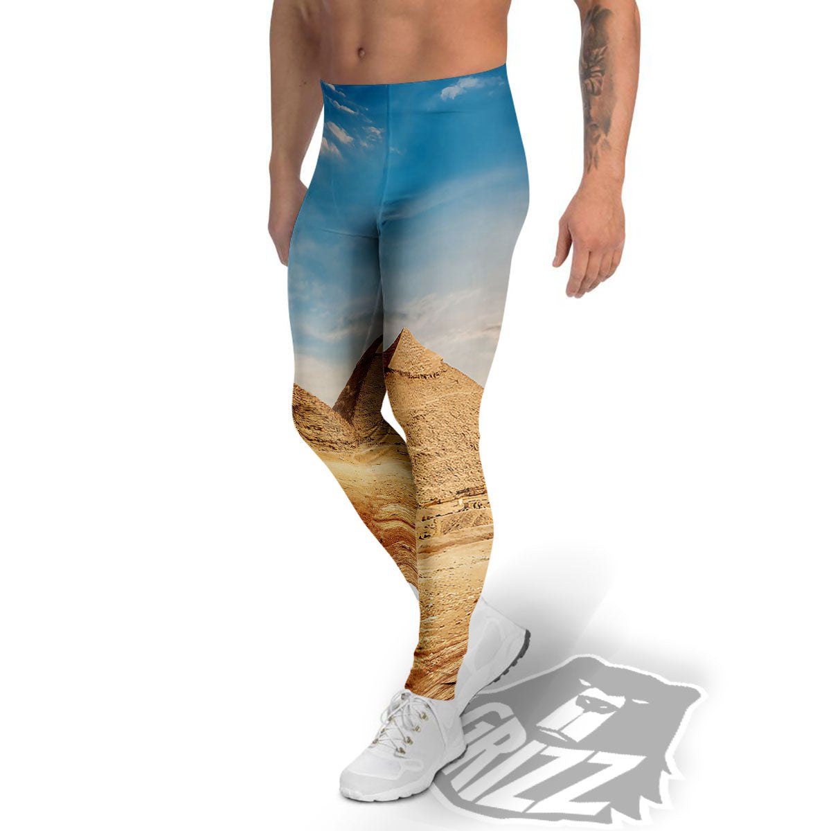 Pyramid Giza Print Men's Leggings-grizzshop