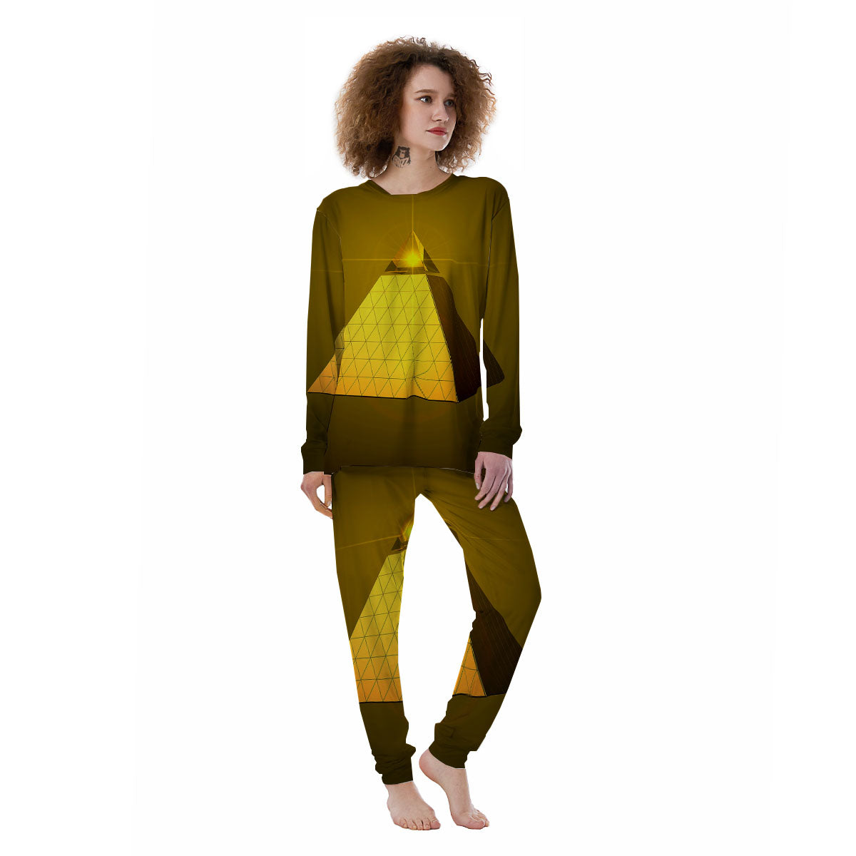 Pyramid Golden Print Women's Pajamas-grizzshop