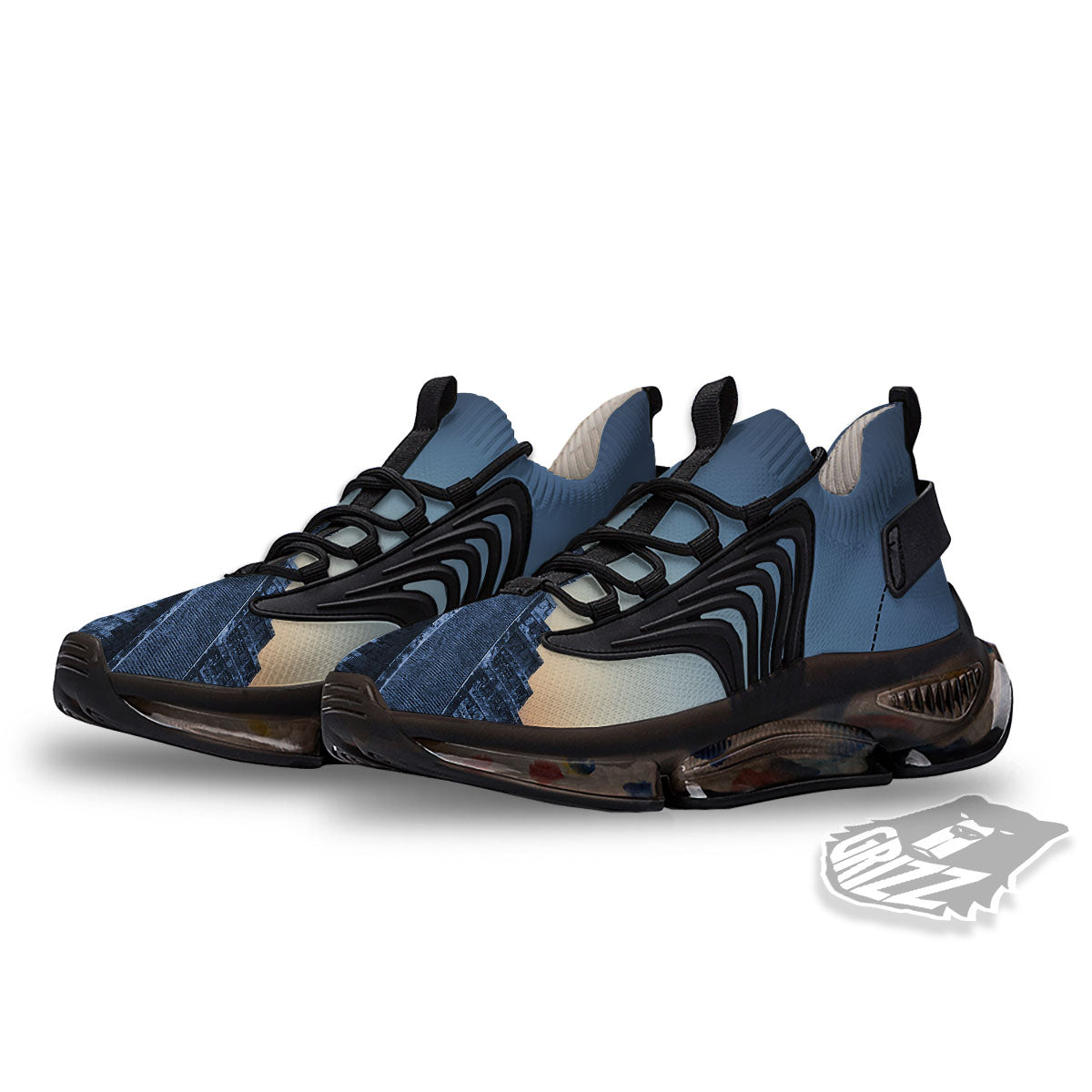 Pyramid Mayan Print Black Gym Shoes-grizzshop