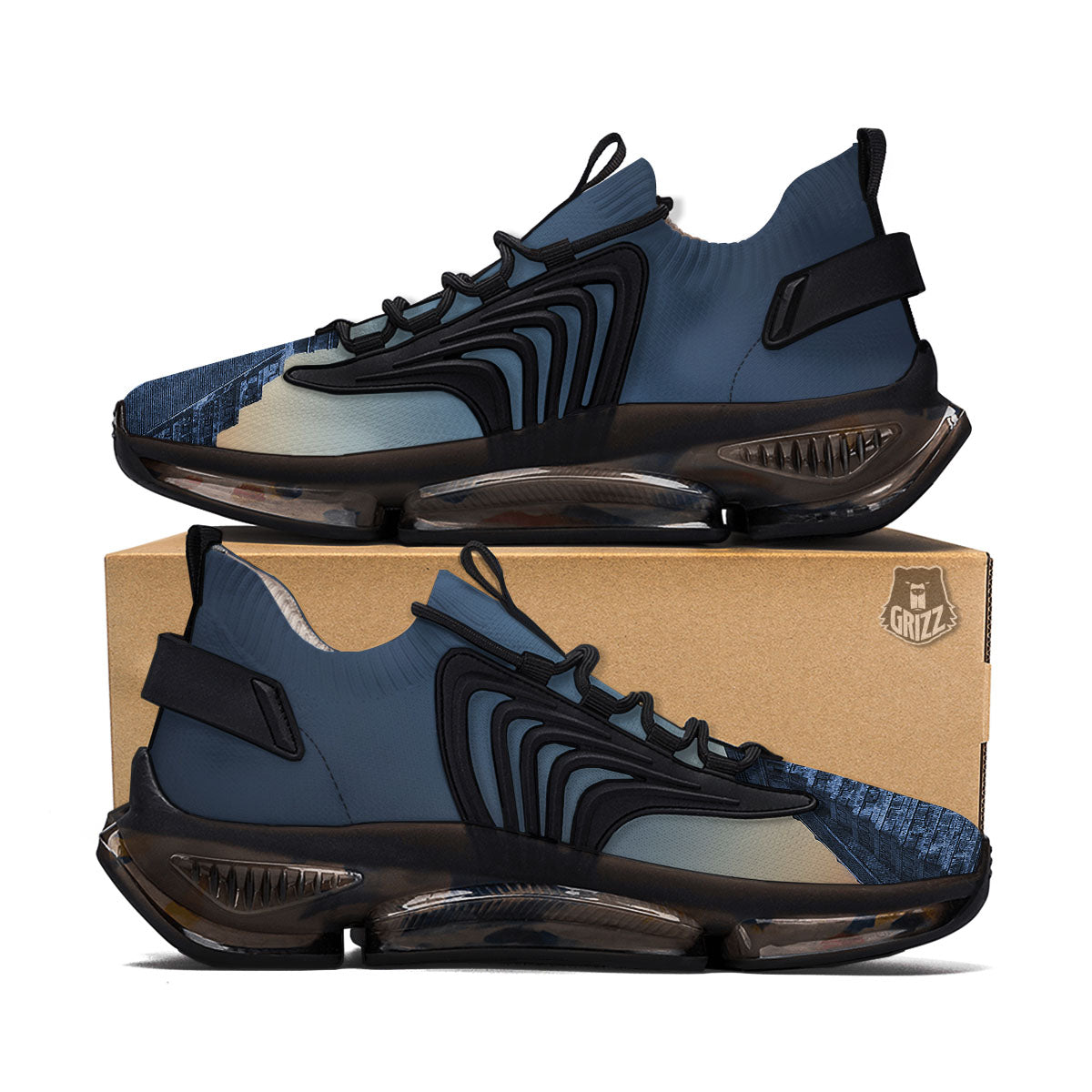 Pyramid Mayan Print Black Gym Shoes-grizzshop