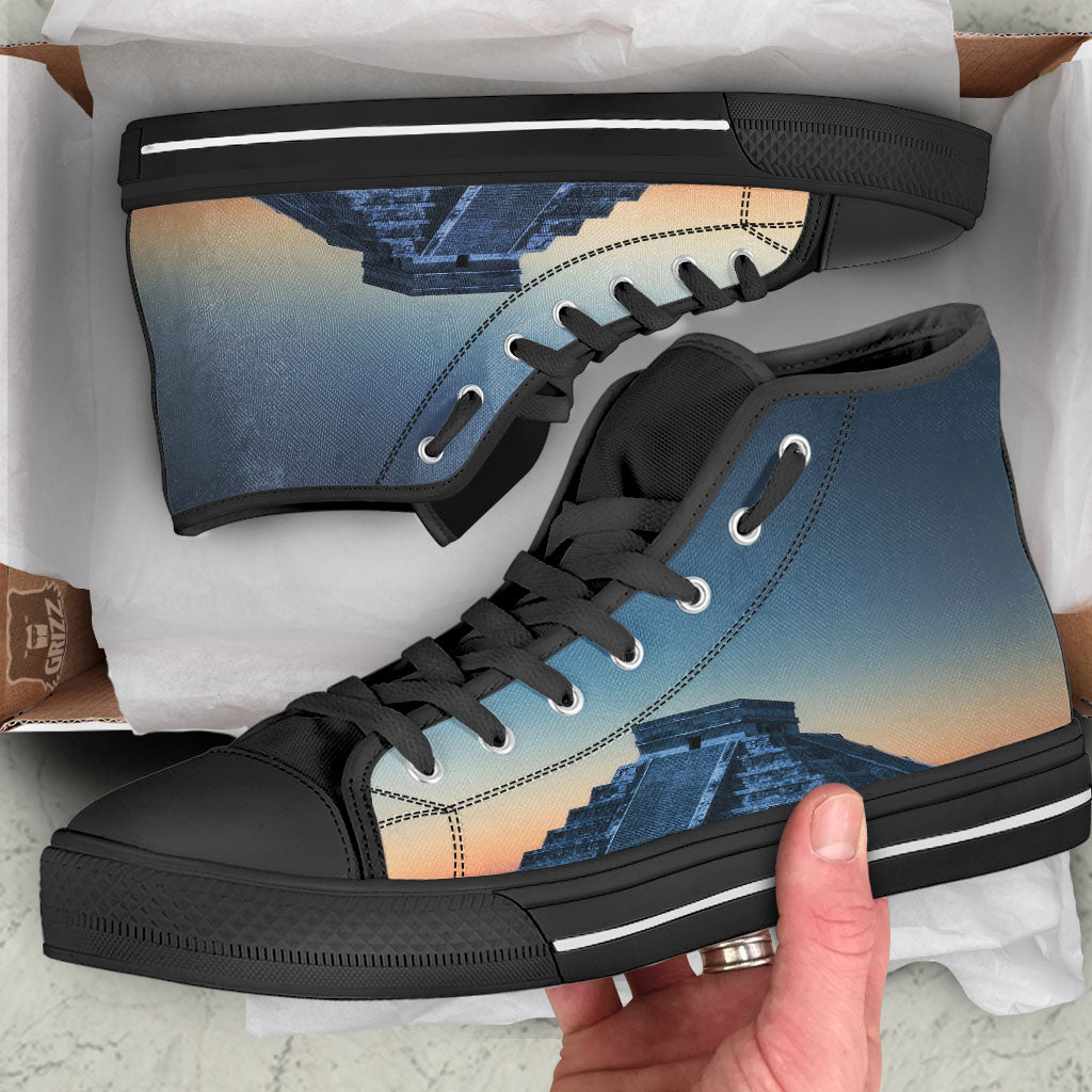 Pyramid Mayan Print High Top Shoes-grizzshop