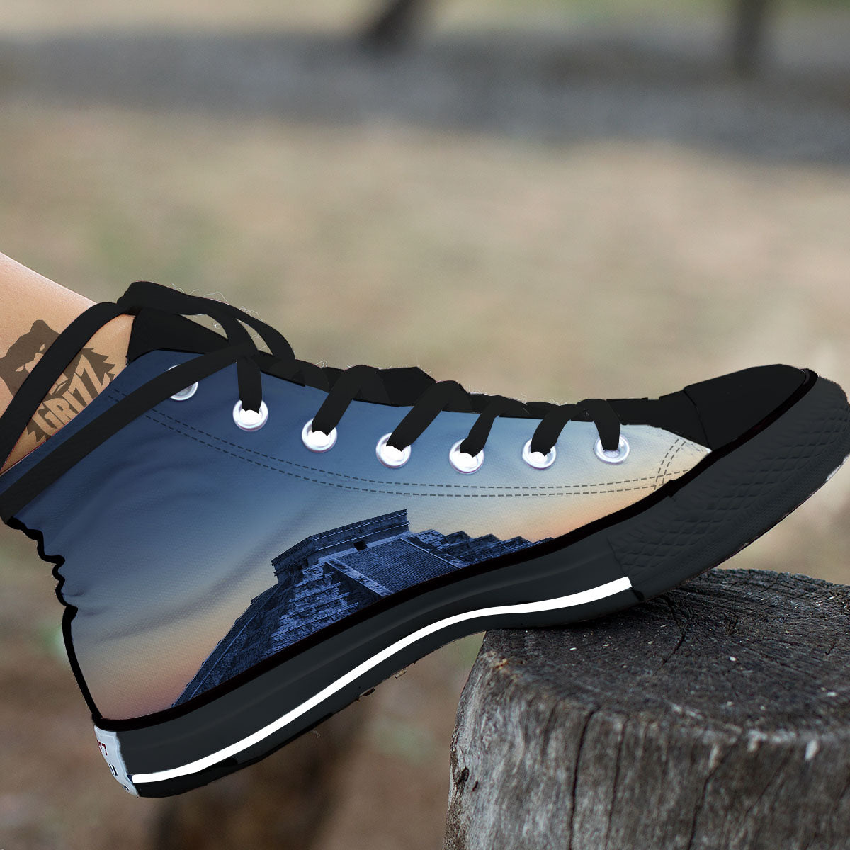 Pyramid Mayan Print High Top Shoes-grizzshop