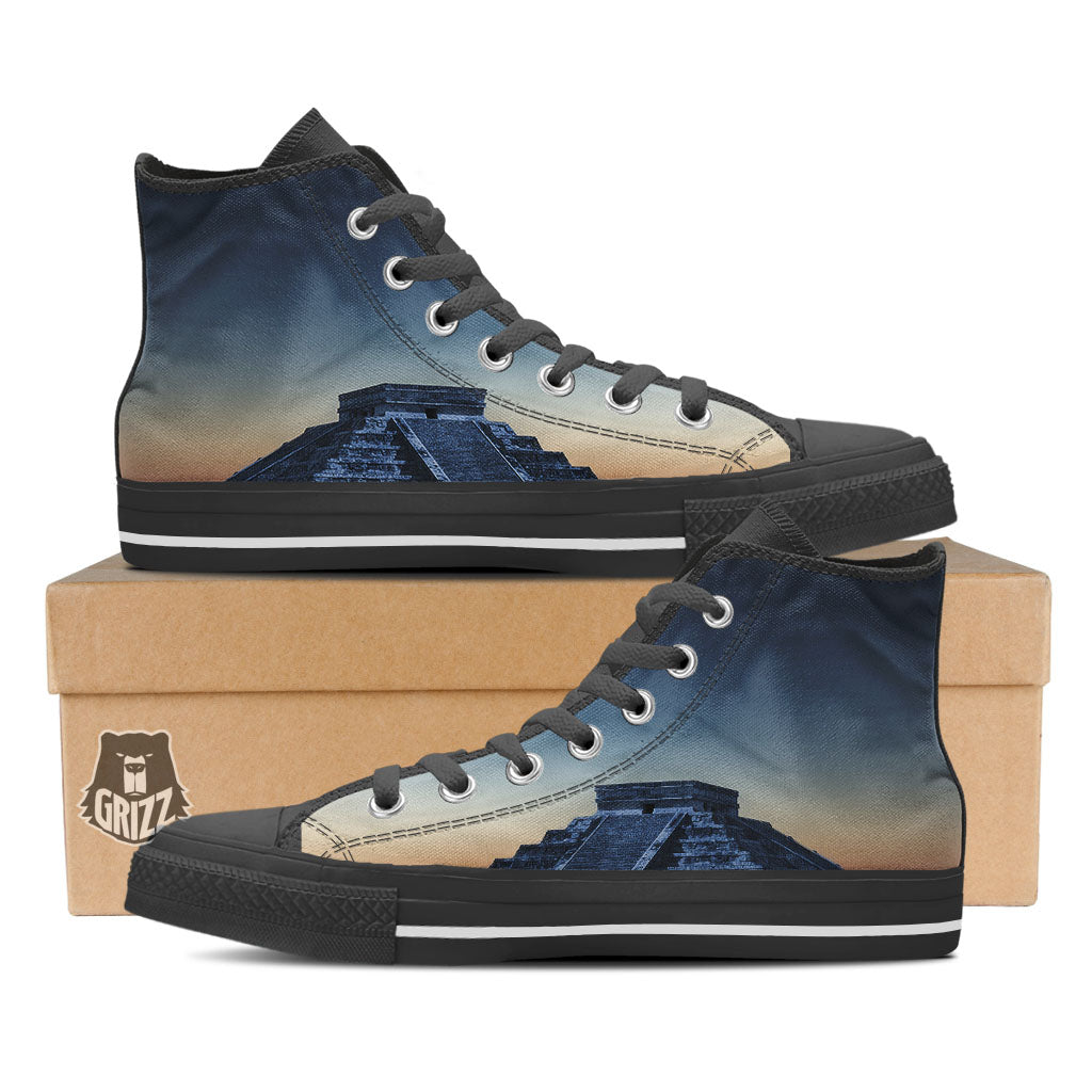 Pyramid Mayan Print High Top Shoes-grizzshop