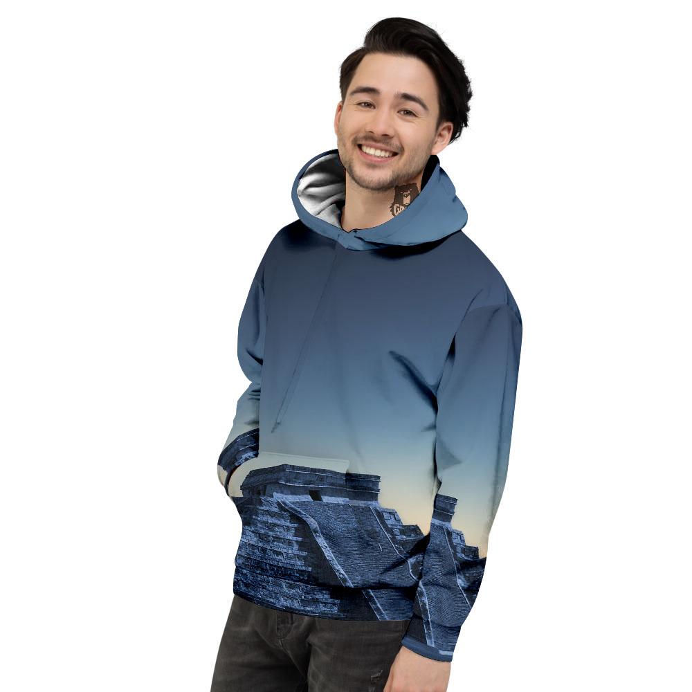 Pyramid Mayan Print Men's Hoodie-grizzshop