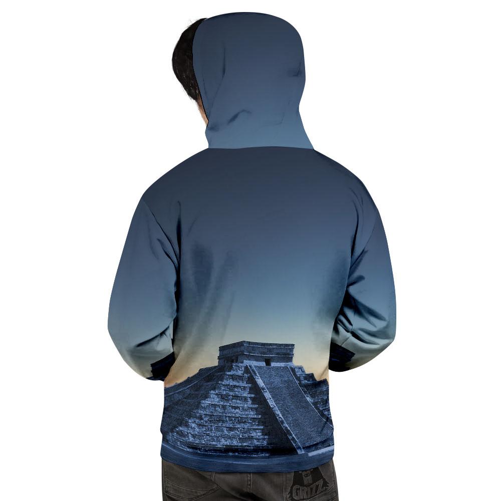 Pyramid Mayan Print Men's Hoodie-grizzshop