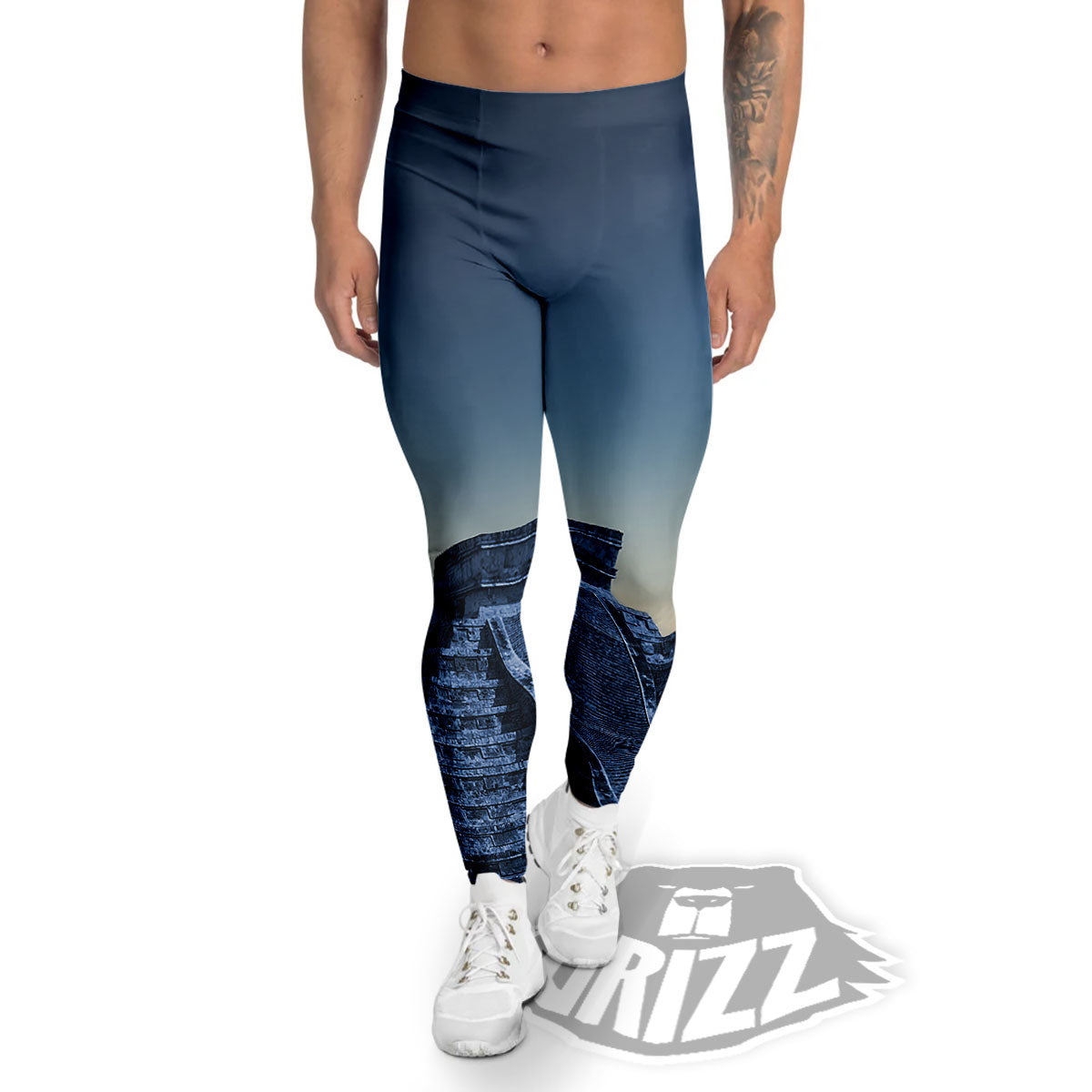 Pyramid Mayan Print Men's Leggings-grizzshop