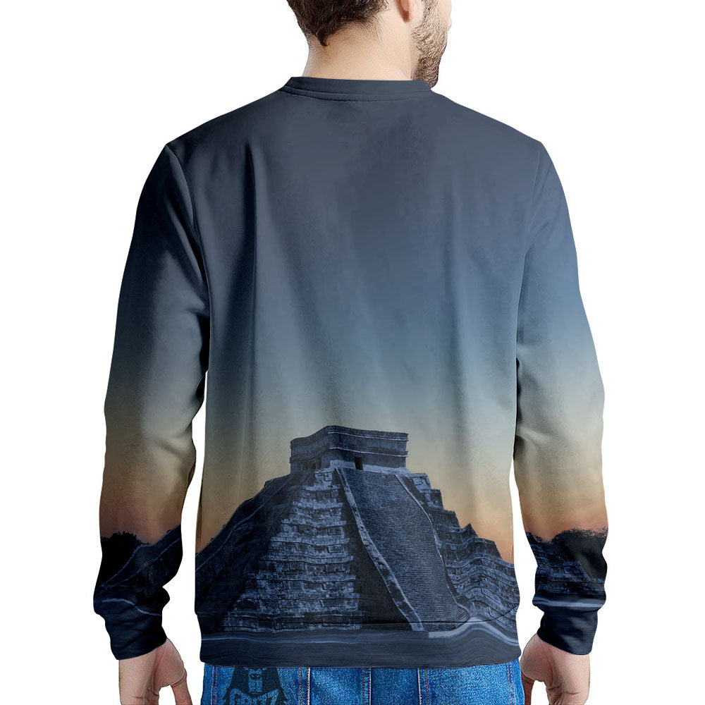 Pyramid Mayan Print Men's Sweatshirt-grizzshop