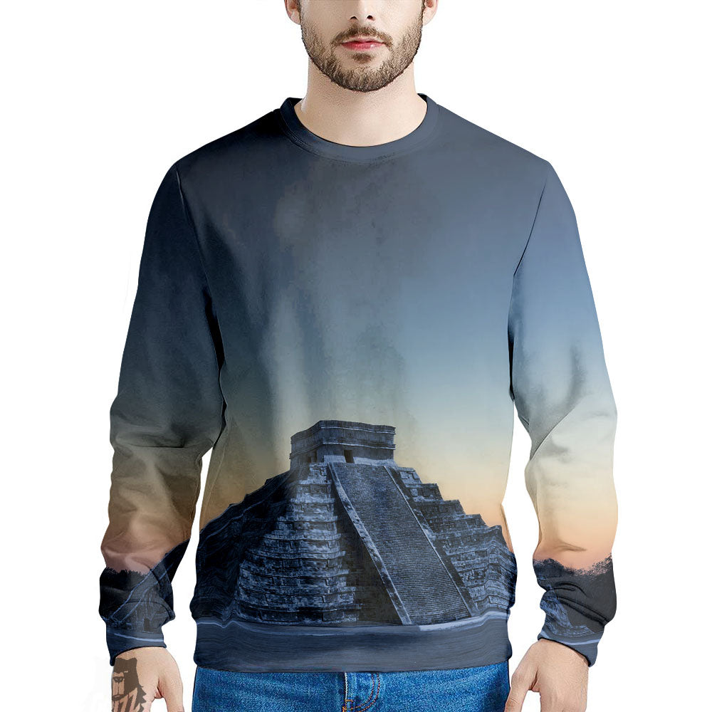 Pyramid Mayan Print Men's Sweatshirt-grizzshop