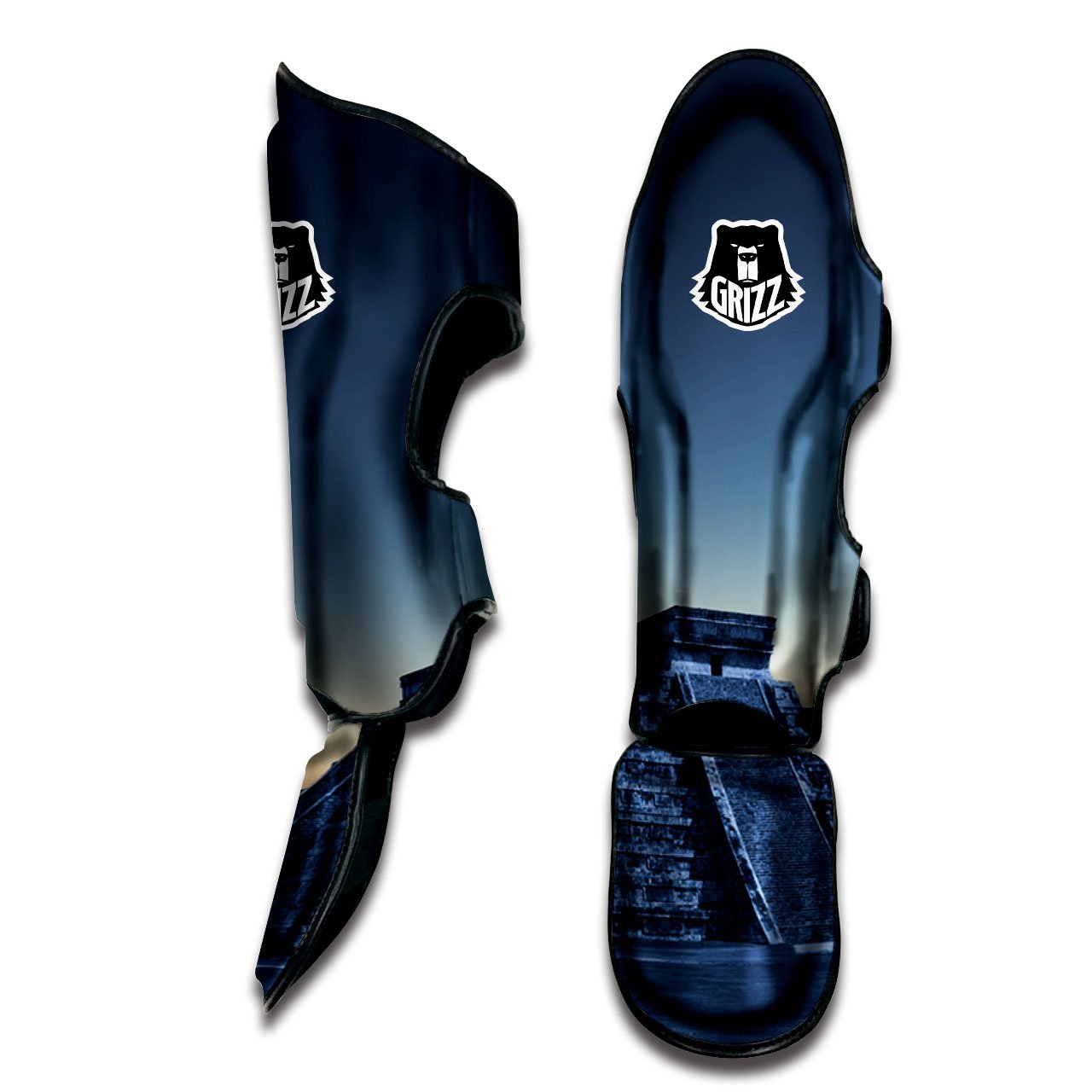 Pyramid Mayan Print Muay Thai Shin Guards-grizzshop