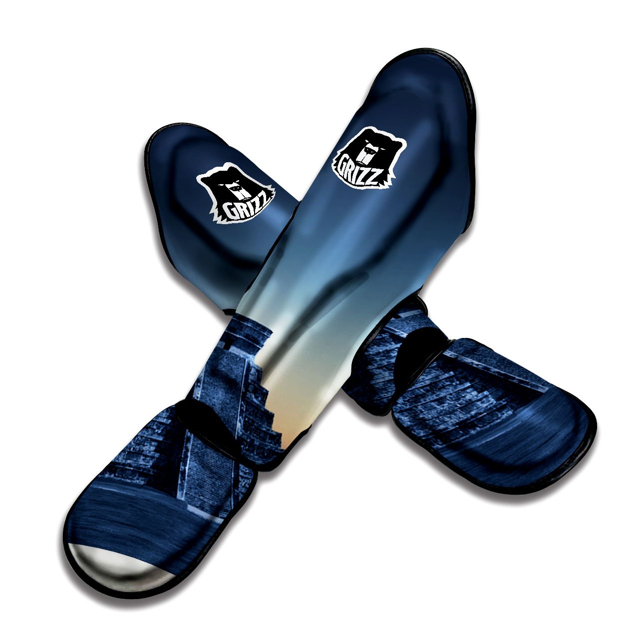 Pyramid Mayan Print Muay Thai Shin Guards-grizzshop
