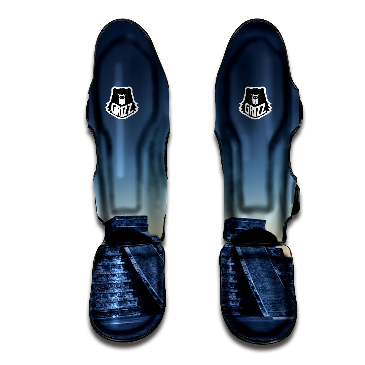 Pyramid Mayan Print Muay Thai Shin Guards-grizzshop