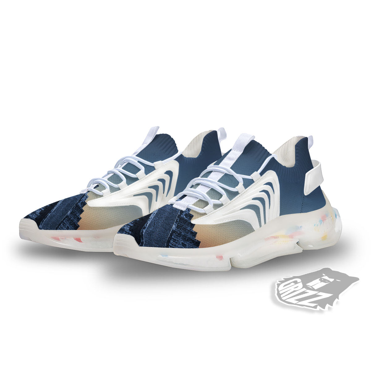 Pyramid Mayan Print White Gym Shoes-grizzshop