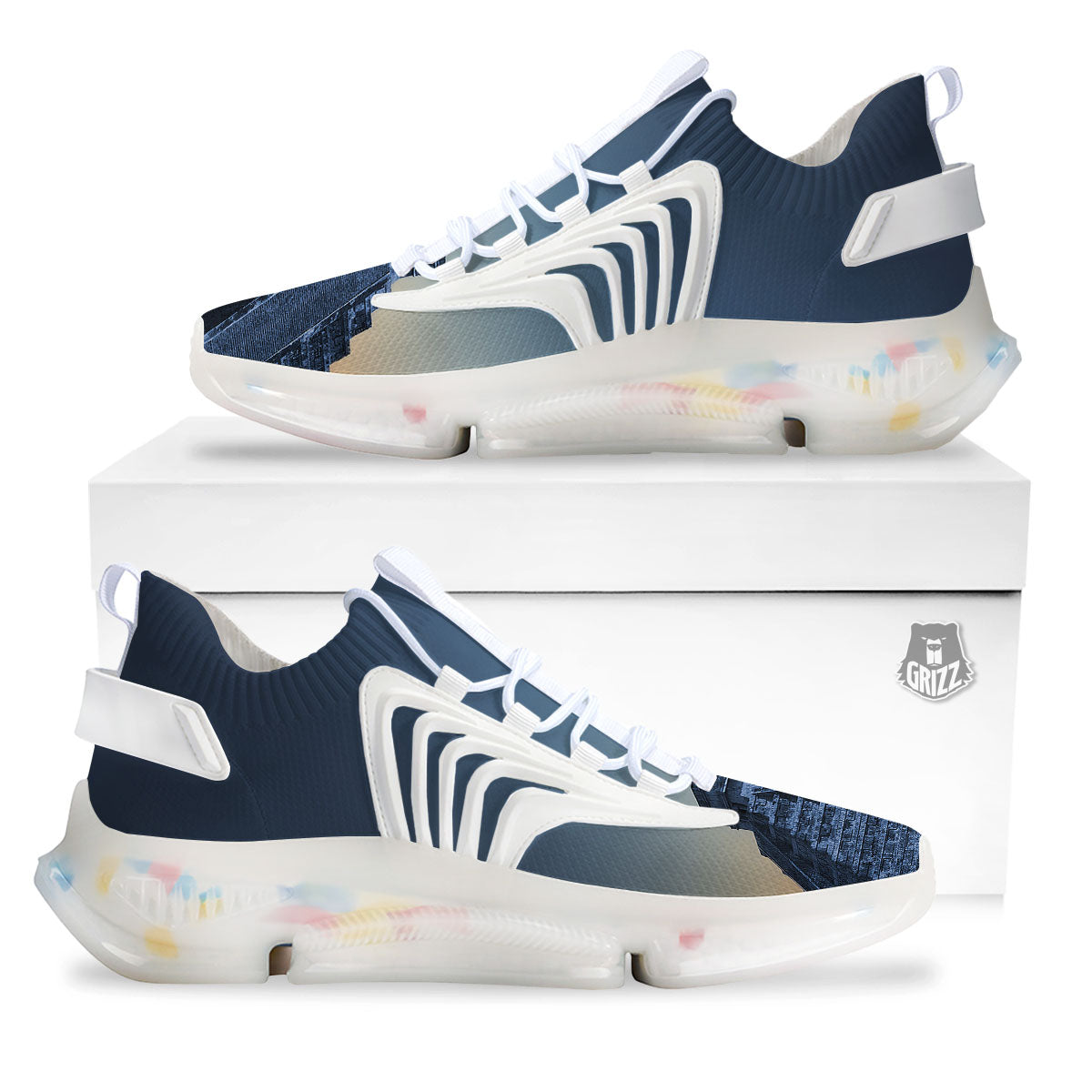 Pyramid Mayan Print White Gym Shoes-grizzshop