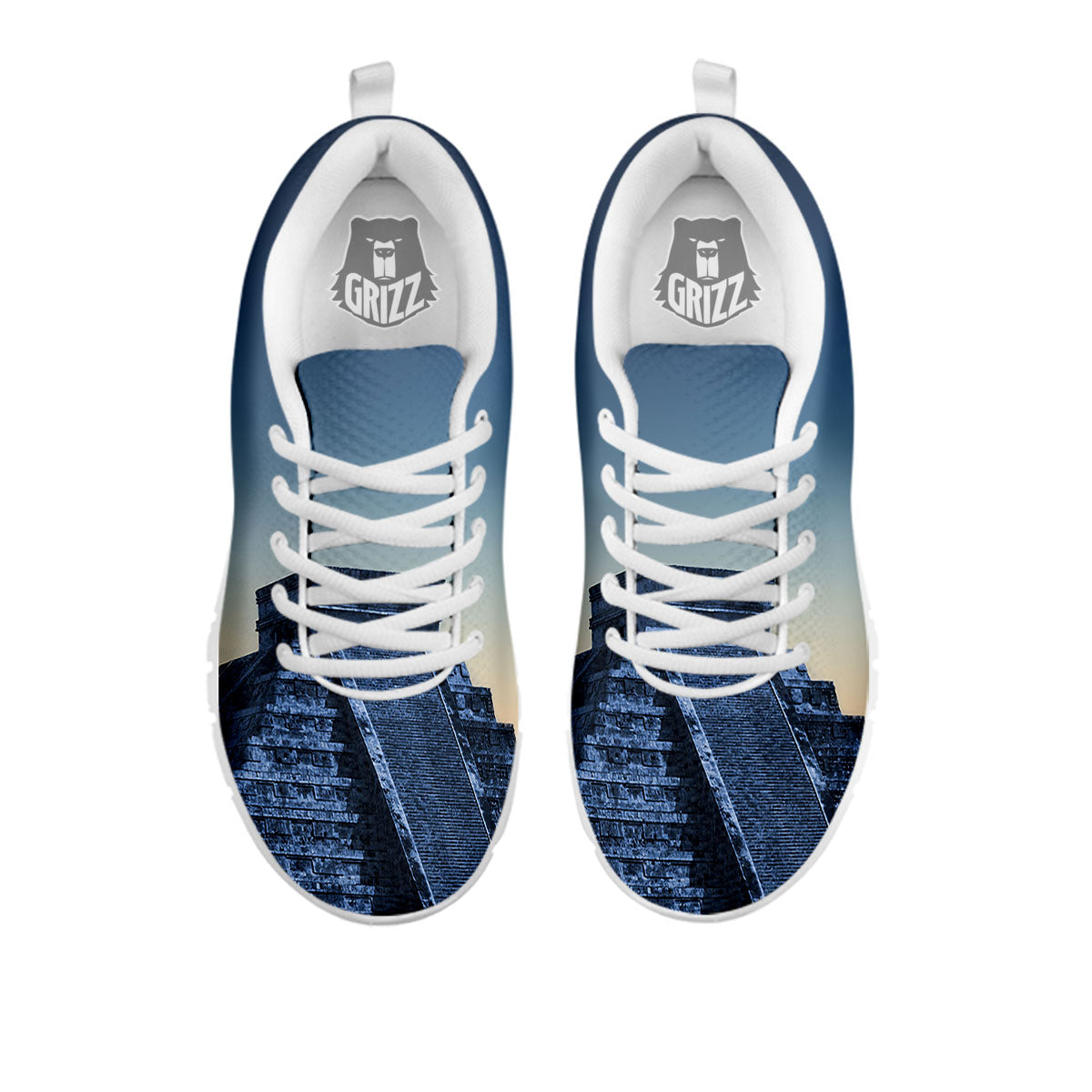 Pyramid Mayan Print White Sneaker-grizzshop