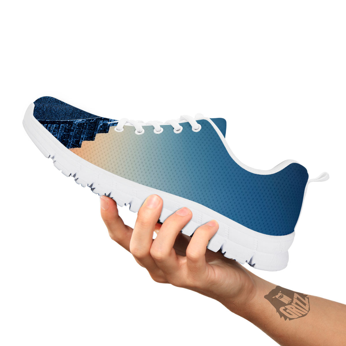 Pyramid Mayan Print White Sneaker-grizzshop