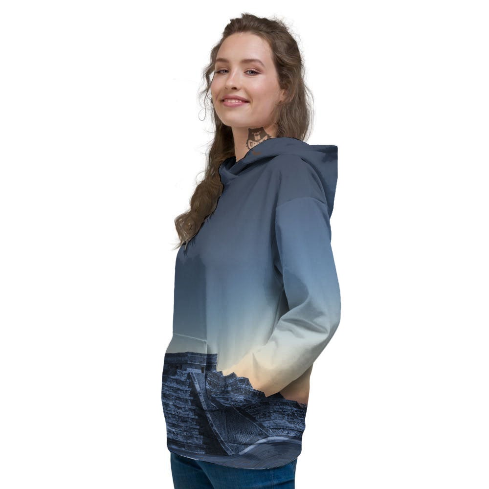 Pyramid Mayan Print Women's Hoodie-grizzshop