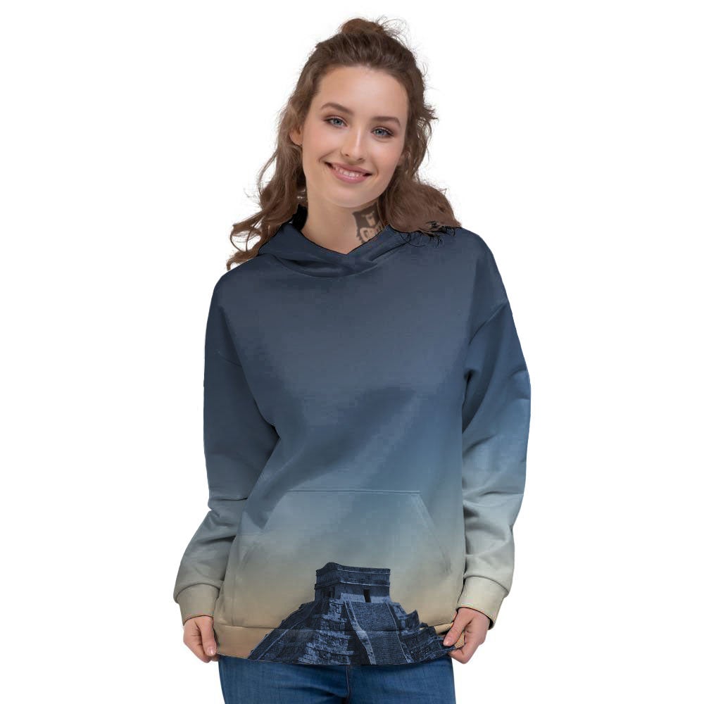 Pyramid Mayan Print Women's Hoodie-grizzshop