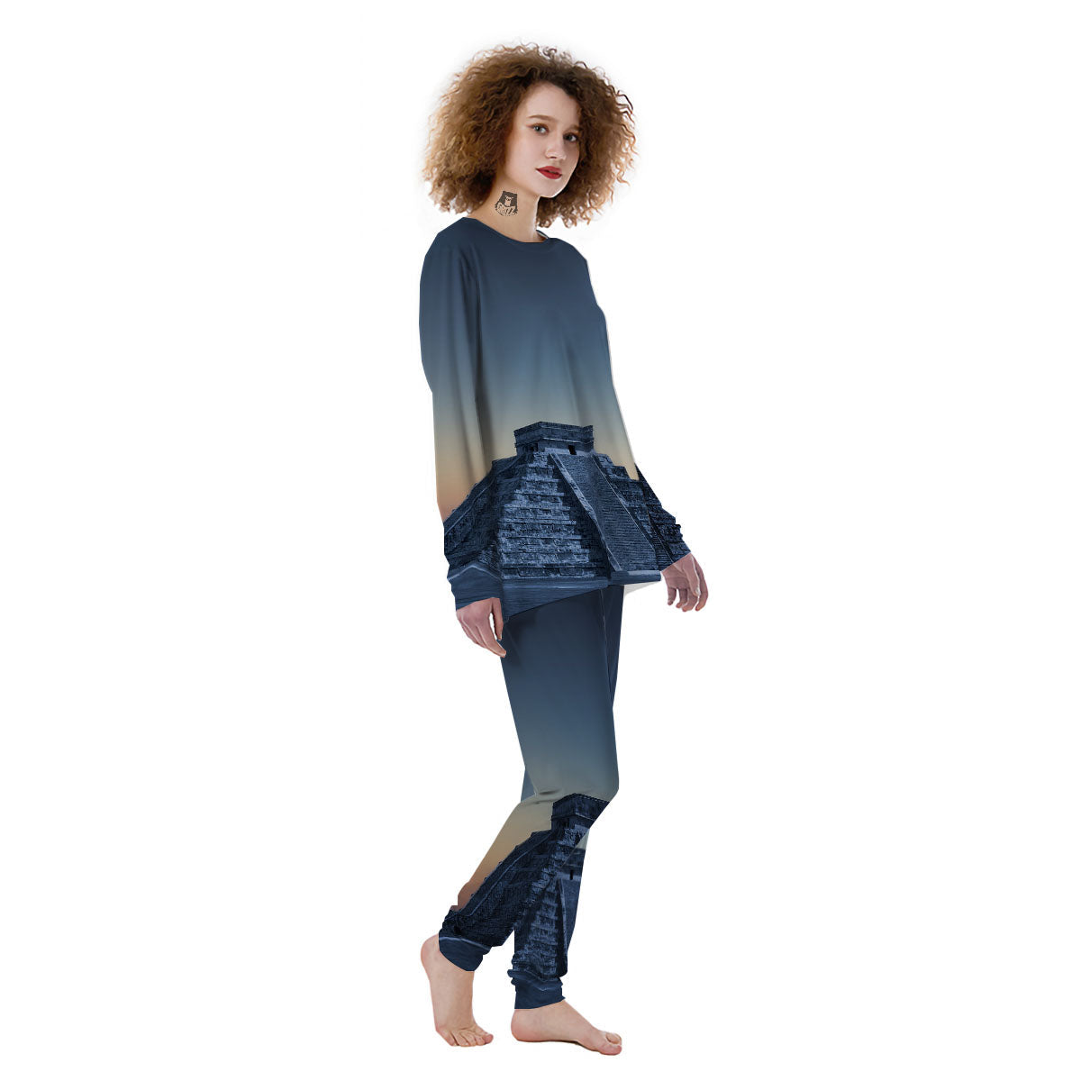 Pyramid Mayan Print Women's Pajamas-grizzshop