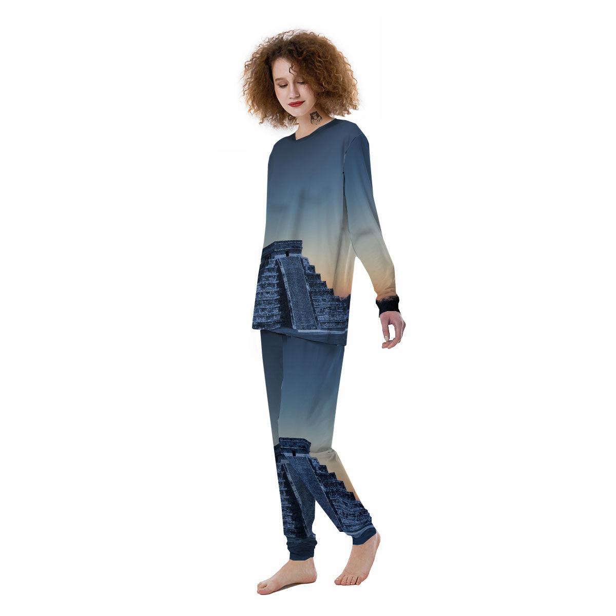 Pyramid Mayan Print Women's Pajamas-grizzshop